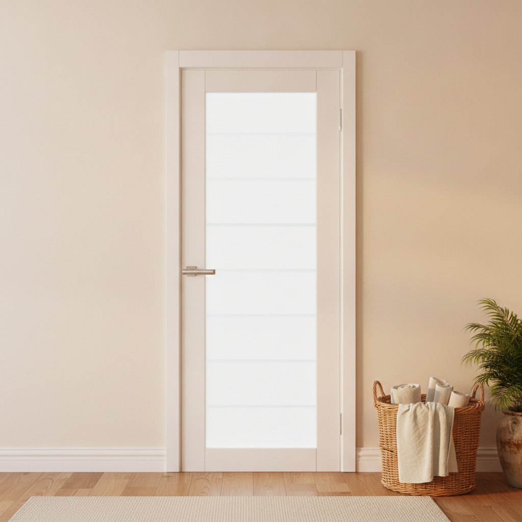 Двері міжкімнатні Оміс Deco 10 зі склом чорне 40 мм Cortex silk matt білий — фото 3
