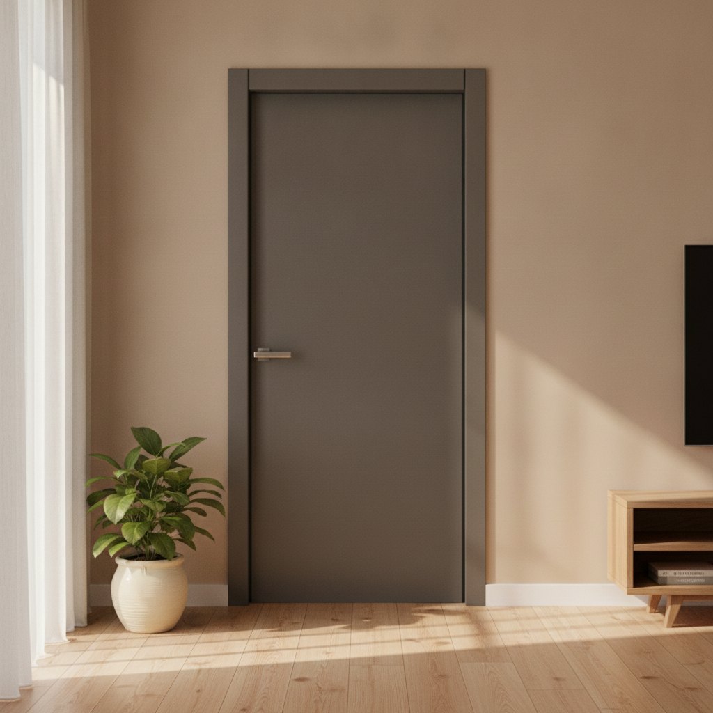 Двері міжкімнатні Оміс FLAT ПВХ 01B чорна кромка ABS 1 мм us турмалін — фото 2