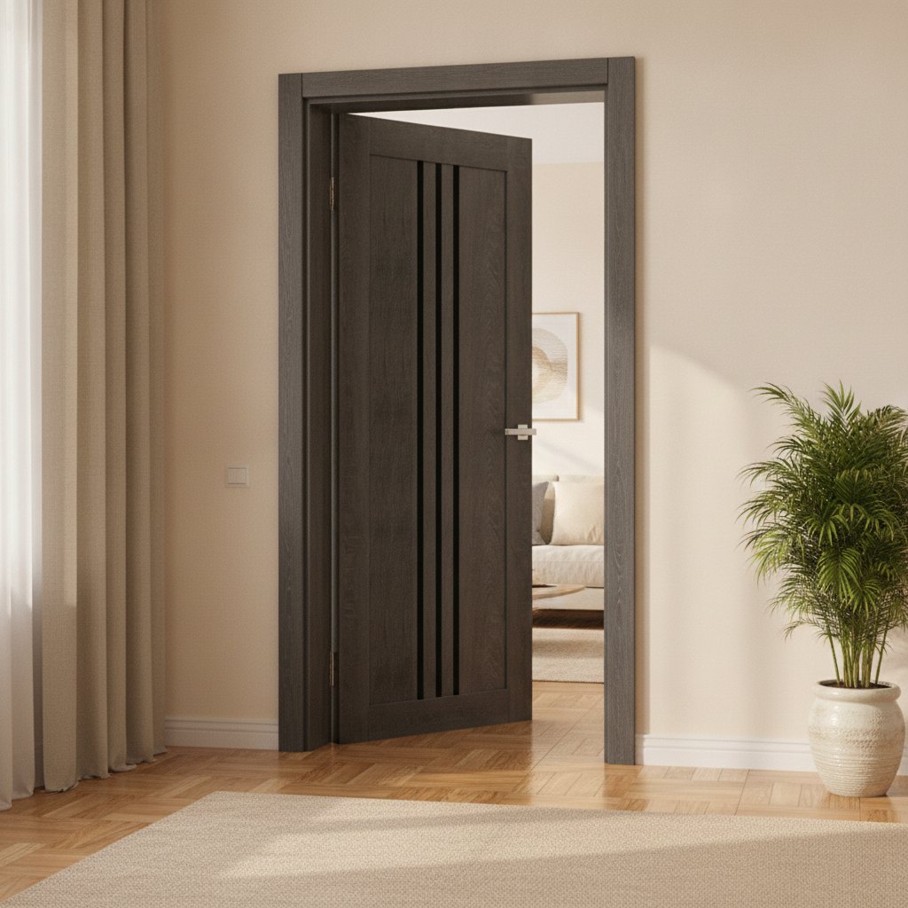 Міжкімнатні двері ОМіС Doors С 049 Эко ВG дуб магма Чорне скло — фото 2