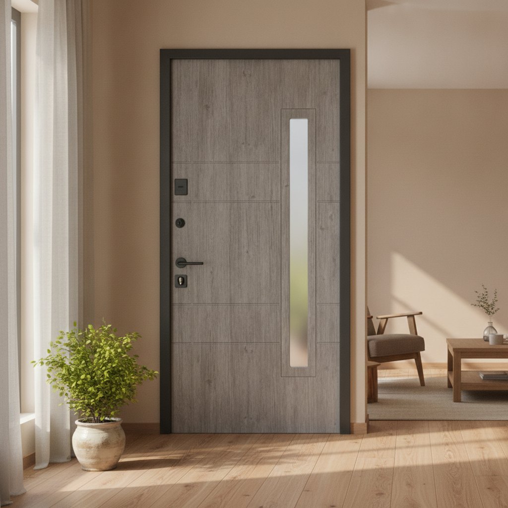 Вхідні вуличні двері Булат Котедж мод.705/431 Metalic Grey / Модрина Вулканическая — фото 4