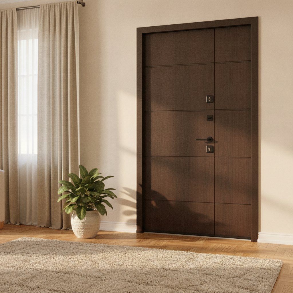 Вхідні вуличні двері Булат Термо House модель 703/191 - 1200 мм. Венге темний/Венге темний — фото 10