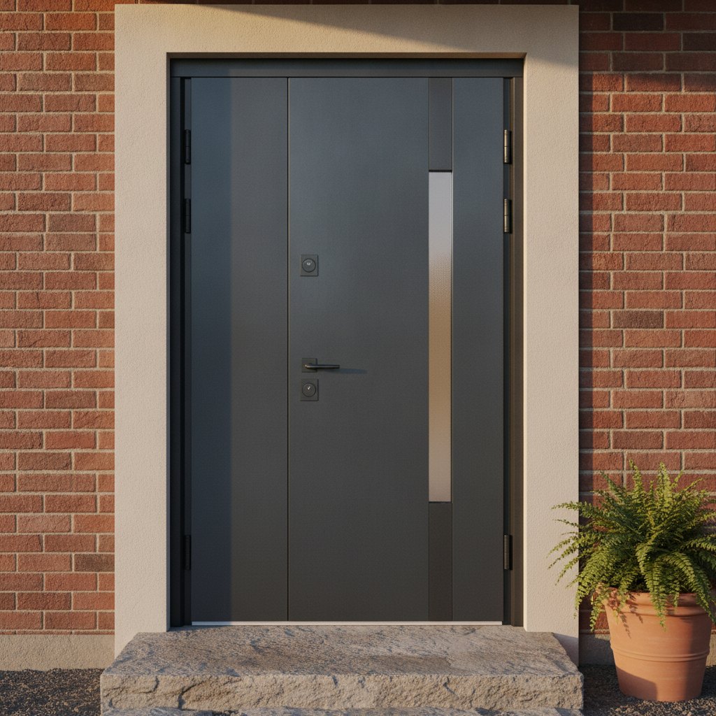 Вхідні вуличні двері Булат Термо House модель 705/431 - 1200 мм. Темний антрацит — фото 10
