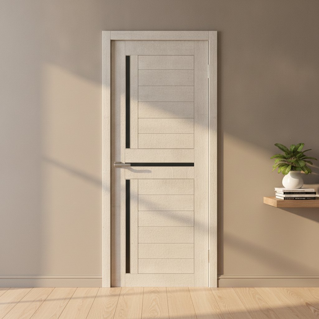 Двері міжкімнатні Оміс Lego 01.1 зі склом чорне цемент — фото 2