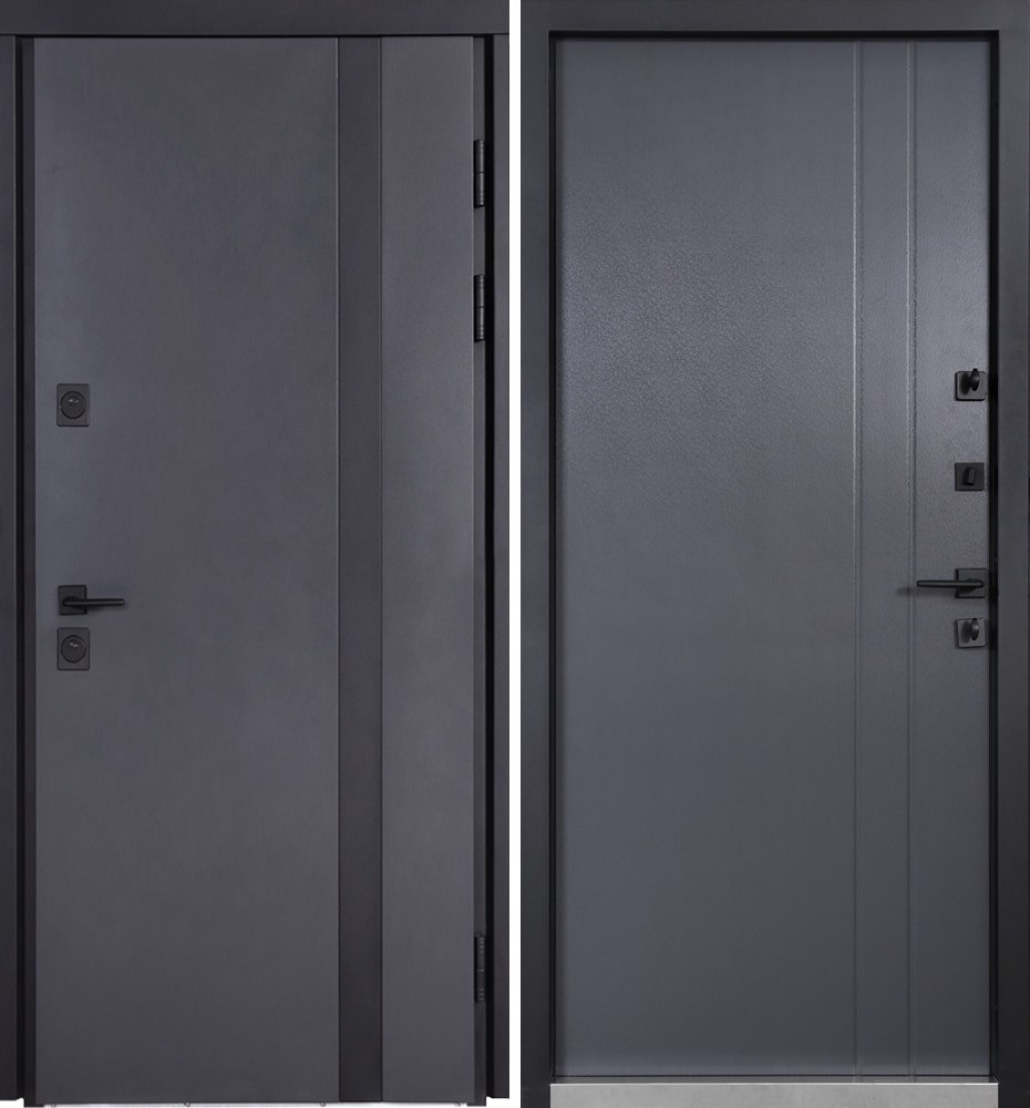 Двері вхідні Булат Котедж 710/265. Metalic anthracite/Вулична Антрацит сірий