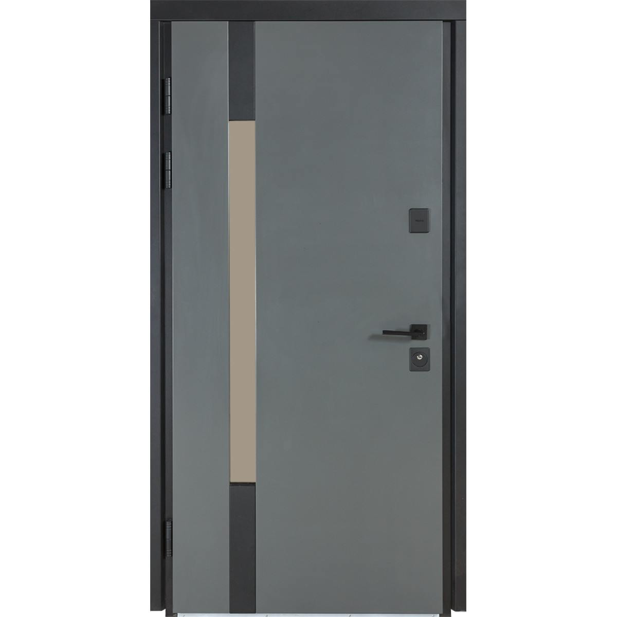 Вхідні вуличні двері Булат Котедж мод.705/432 Metalic Grey / Білий Атласний
