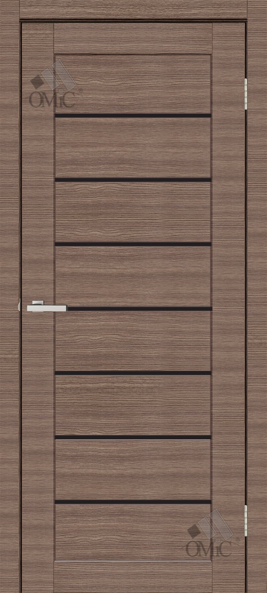 Дверне полотно Deco 10 (чорне скло) 40мм Cortex Дуб Amber Line, шт