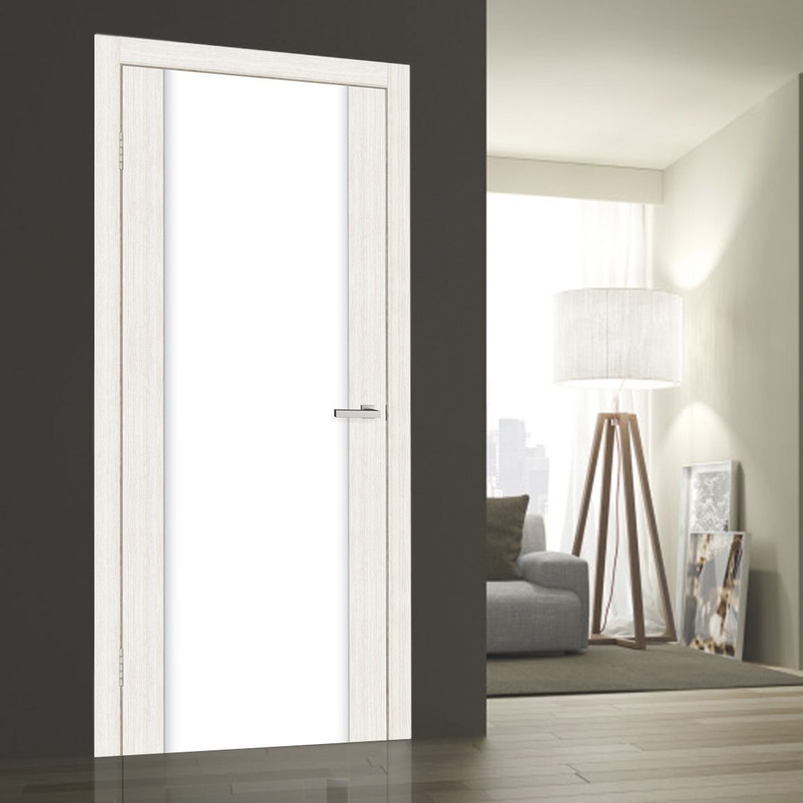 Міжкімнатні двері Оміс Gloss triplex milk Cortex/ Bianco — фото 2