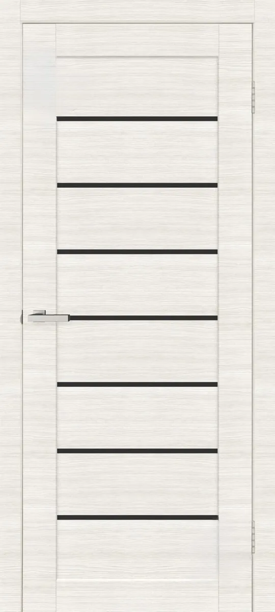 Дверне полотно Deco 10 (чорне скло) 40мм Cortex Дуб Bianco Line, шт