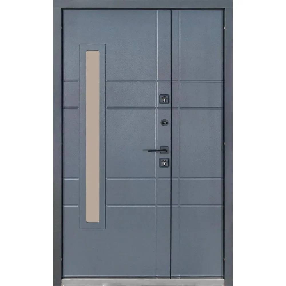Вхідні вуличні двері Булат Термо House модель 705/431 - 1200 мм. Темний антрацит — фото 2