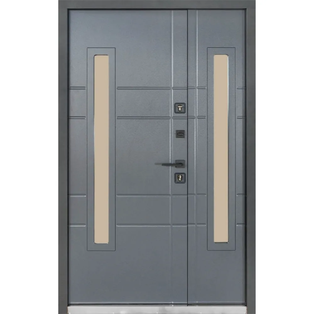 Вхідні вуличні двері Булат Термо House модель 706/431 - 1200 мм. Темний антрацит — фото 2