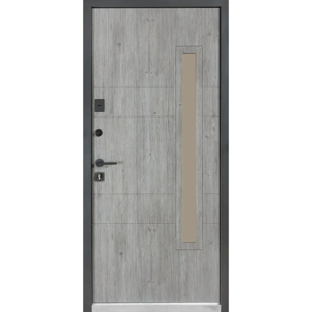 Вхідні вуличні двері Булат Котедж мод.705/431 Metalic Grey / Модрина Вулканическая — фото 2