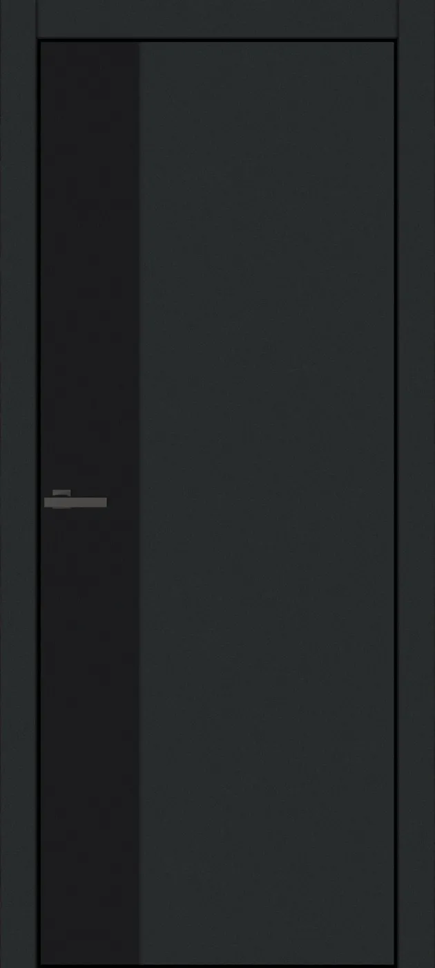 Полотно дверне TM ОМіС ПВХ FLAT ALU 12V чорний браш, торець BLK (з фрез. пз 9685