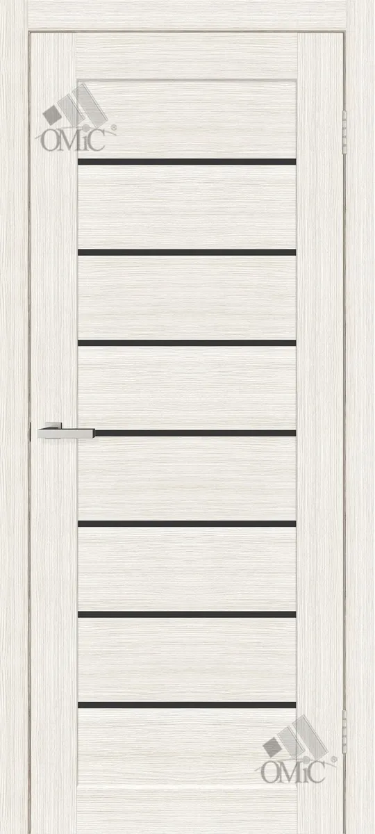 Дверне полотно Deco 10 (чорне скло) 40мм Cortex Дуб Bianco, шт