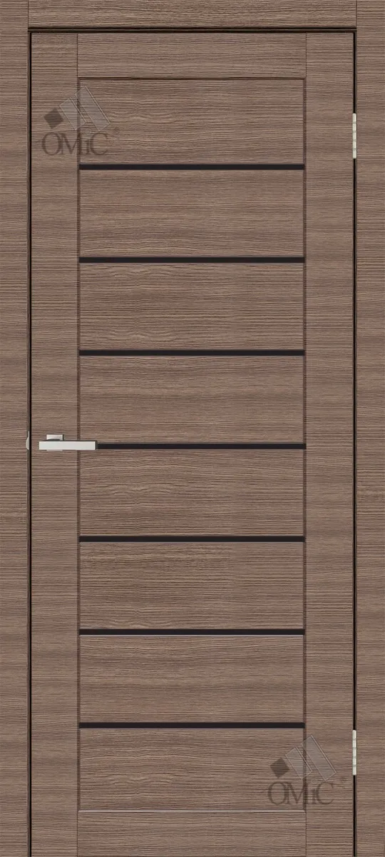 Дверне полотно Deco 10 (чорне скло) 40мм Cortex Дуб Amber Line, шт