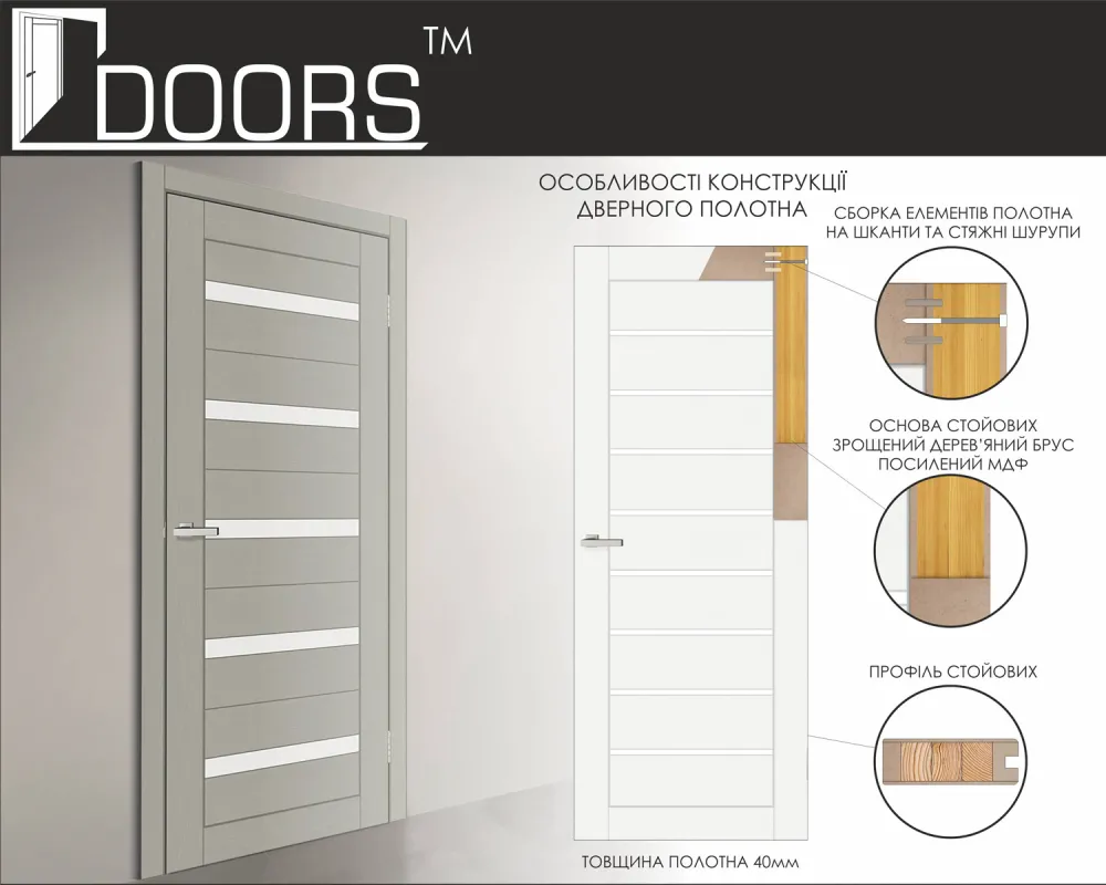 Міжкімнатні двері ОМіС Doors С 018 Эко BG дуб магма Чорне скло — фото 2