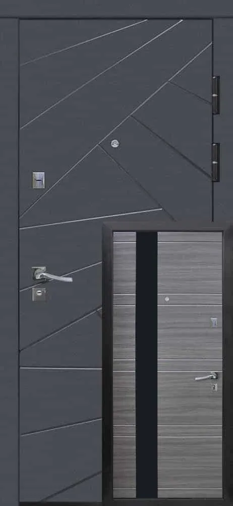 Вхідні двері ТМ Riccardi URBAN 2-А графіт матовий/дуб bianco line MS